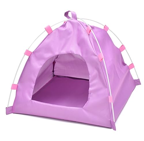 Katzenbett Haustierbett Wasserdichtes Hundezelt, Zusammenklappbares Haustierzelt Mit Kissen, Kleines Haus, Haustierbett, Zelt, Tragbar, Faltbar, Für Hunde Hundesofa Schlafen (Color : Rosa, Size : 40 von DRMEE