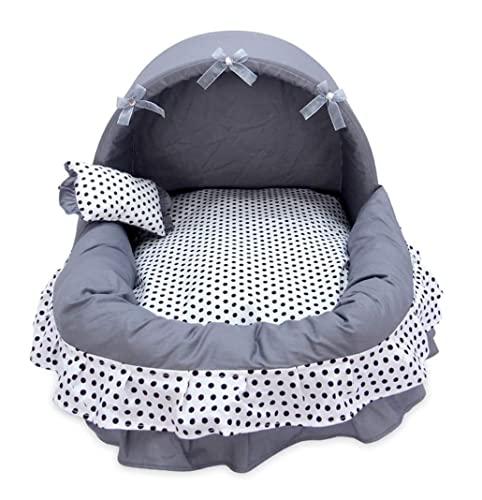 Katzenbett Haustierbett Welpen Prinzessin Zelt Bett Haus Für Waschbar Sommer Haustier Bett Katze Indoor Pet Nest Zwinger Matte Kissen Für Kleine Mittelgroße Hund Hundesofa Schlafen (Color : E, Size von DRMEE