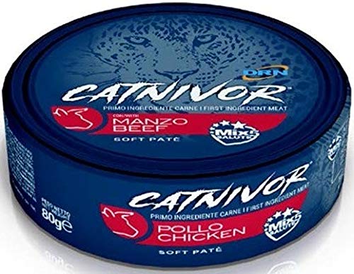 DRN Catnivor Soft Paté für Katzen, 80 g, Rindfleisch von DRN