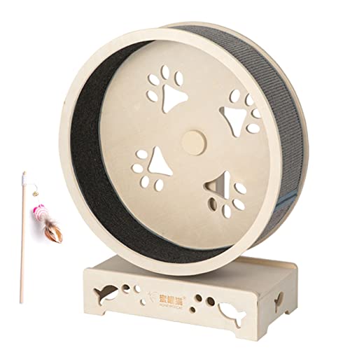 Katzenlaufband, geräuscharm, Katzenrad-Übung, Anti-Klemm-Design, reibungsloses Fitness-Spielzeug zum Abnehmen für Hauskatzen, Katzenlaufband aus Holz mit Bremse Katzenlaufband, geräuscharm, Katzenrad-Übung, Anti-Klemm-Design, reibungsloses Fitness-Spielzeug zum Abnehmen für Hauskatzen, Katzenlaufband aus Holz mit Bremse von DRYIC