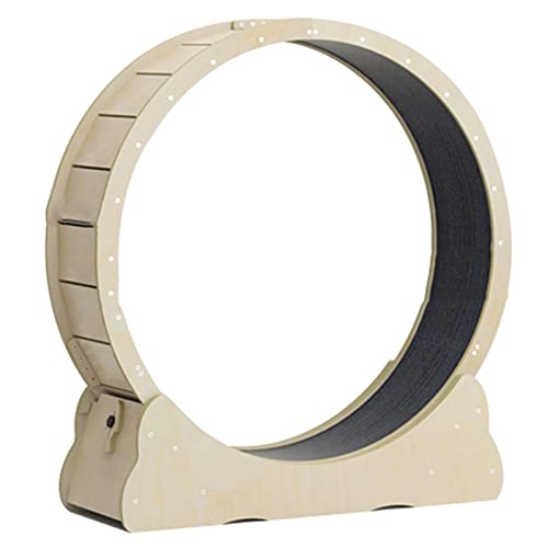 Katzenlaufband, geräuscharmes Katzenübungsrad für Hauskatzen, Katzenkratzbrett, Krabbelregal, Raddrehung (Onecolor Diameter 90cm/35.4in) von DRYIC