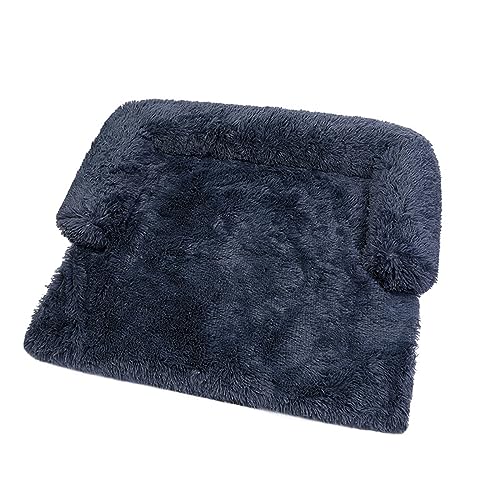 Menschliche Größe Hundebett Hundehütte Plüsch Sofa Haustier Zwinger Winter Katzen und Hunde Schlafen mit Abnehmbarem und Waschbarem Hundebett Katzenmatte Haustiermatte (Dunkelblau) von DRYIC