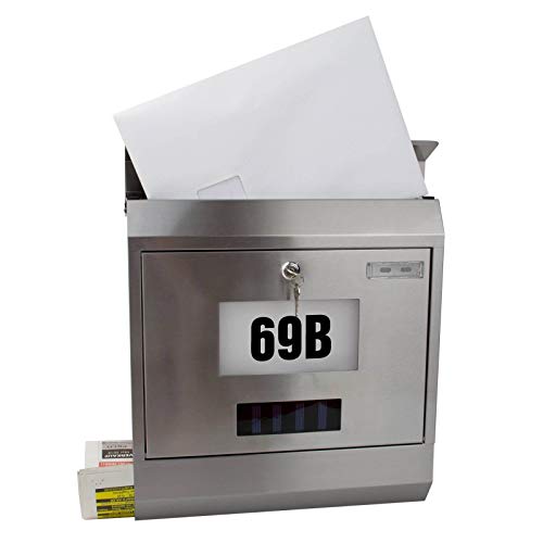 DS-Handel Metall Briefkasten mit Zeitungsrolle und beleuchteter LED-Glasfläche von DS-Handel