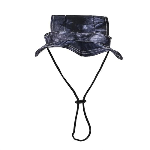 Fischerhüte für Haustiere – Batik-Baumwollvisier mit Ohrlöchern, verstellbare runde Krempe, Fischermütze, Sonnenschutz für kleine Hunde, Katzen, Sommer, Outdoor, Reisen, Strand (#5, S) von DSAoTeng