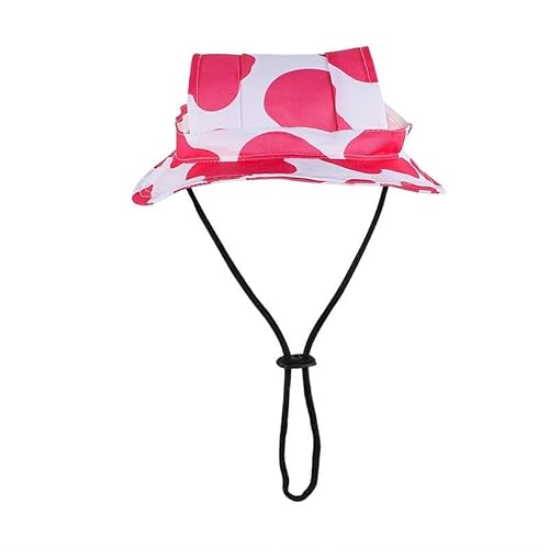 Fischerhüte für Haustiere – Batik-Baumwollvisier mit Ohrlöchern, verstellbare runde Krempe, Fischermütze, Sonnenschutz für kleine Hunde, Katzen, Sommer, Outdoor, Reisen, Strand (#7, S) von DSAoTeng