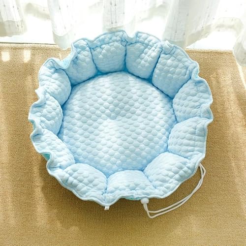 Rundes Katzen- und Hundebett mit Kordelzug, kühlendes doppelseitiges Eisbohnen- und Samt-Donut-Haustierbett, weiches, beruhigendes Nest mit vielseitigem Doppelnutzungs-Design, für kleine Hunde und Rundes Katzen- und Hundebett mit Kordelzug, kühlendes doppelseitiges Eisbohnen- und Samt-Donut-Haustierbett, weiches, beruhigendes Nest mit vielseitigem Doppelnutzungs-Design, für kleine Hunde und von DSAoTeng