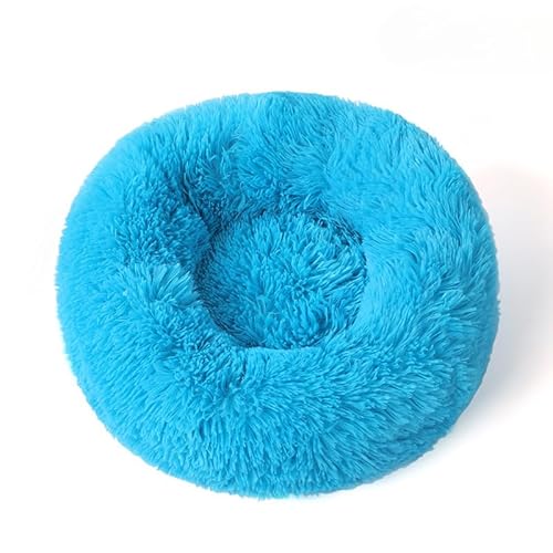 Rundes flauschiges Haustierbett – weiches beruhigendes Donut-Bett, warmes, pelziges PP-Baumwoll-Füllungskissen, selbstwärmendes Komfortnest für kleine Hunde, Katzen, für den Innen- und Winter, zum von DSAoTeng