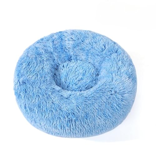Rundes flauschiges Haustierbett – weiches beruhigendes Donut-Bett, warmes, pelziges PP-Baumwoll-Füllungskissen, selbstwärmendes Komfortnest für kleine Hunde, Katzen, für den Innen- und Winter, zum von DSAoTeng