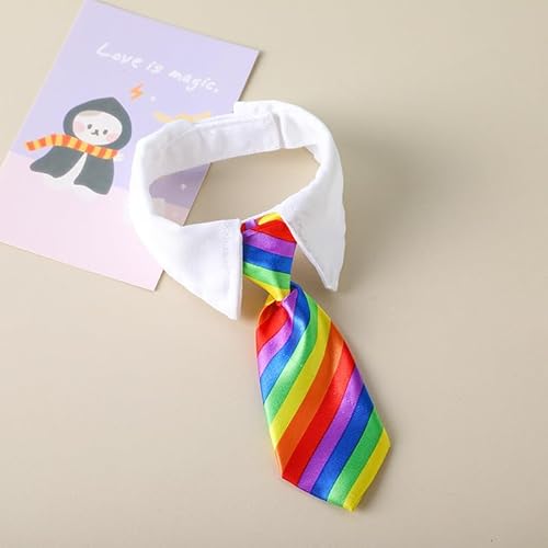 Verstellbares Hundehalsband für Haustiere, eleganter Gentleman-Schal mit gestreifter Fliege für Katzen, kleine Hunde, Fellpflege, Party, Urlaub, Geburtstag, Hochzeit, Zubehör (Nr. 5, L) von DSAoTeng