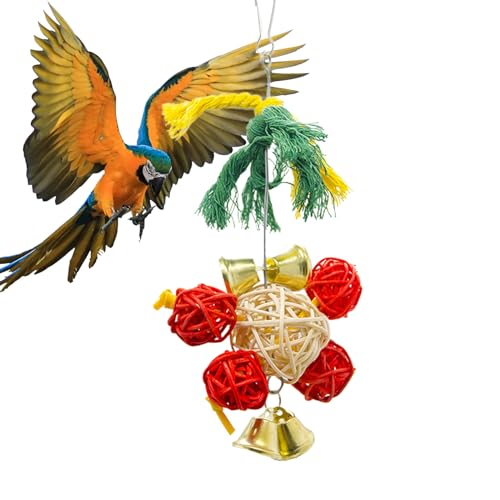 DSOPV Rattan-Ball für Vögel, Vogelspielzeug, Vogelkäfig-Dekoration, interaktives Haustier-Vogelspielzeug für Sittiche, Nymphensittiche, Nymphensittiche, Lovebirds DSOPV Rattan-Ball für Vögel, Vogelspielzeug, Vogelkäfig-Dekoration, interaktives Haustier-Vogelspielzeug für Sittiche, Nymphensittiche, Nymphensittiche, Lovebirds von DSOPV