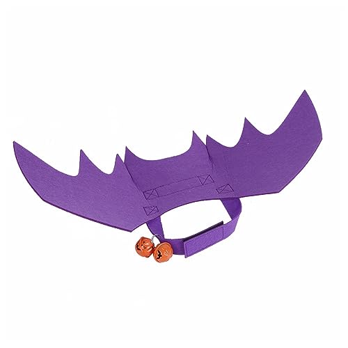 Haustier-Katzen-Fledermausflügel für Halloween-Party-Dekoration, niedliches Welpen-Katzen-Verkleidungszubehör, Halsband, Cosplay, Fledermaus-Kostüm, Bekleidung für kleine Hunde und Katzen (Lila-L) Haustier-Katzen-Fledermausflügel für Halloween-Party-Dekoration, niedliches Welpen-Katzen-Verkleidungszubehör, Halsband, Cosplay, Fledermaus-Kostüm, Bekleidung für kleine Hunde und Katzen (Lila-L) von DSOPV