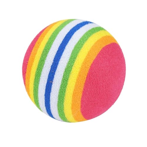 DSOUWEH 10 Stück Regenbogen Spielzeugball für Haustiere, langlebig und langlebig, sicher und ungiftig, interaktives Spielen, leicht zu reinigendes Eva von DSOUWEH