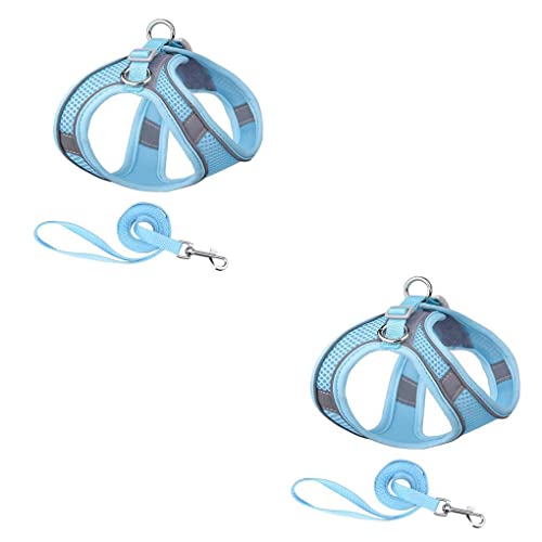 DSOUWEH 2 Satz von Haustier Brustgurt Leine Set, reflektierendes Weste Geschirr, atmungsaktives Halfter, blau, Blau 2Satz DSOUWEH 2 Satz von Haustier Brustgurt Leine Set, reflektierendes Weste Geschirr, atmungsaktives Halfter, blau, Blau 2Satz von DSOUWEH