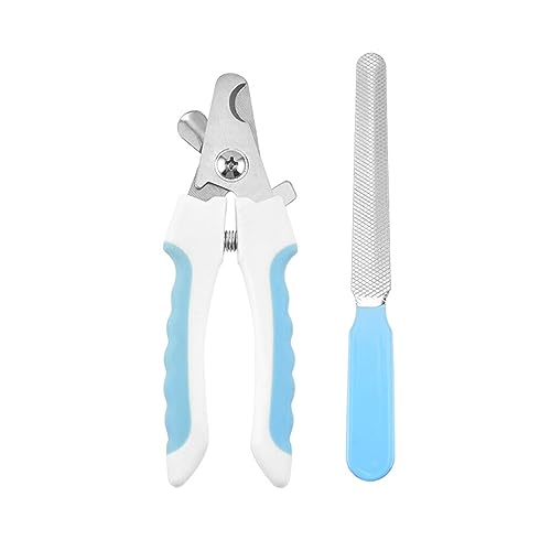 DSOUWEH 2 Stück Nagelknipser für Katzen und Hunde – effiziente Reinigungswerkzeuge für Haustiere, Nagelzange aus Edelstahl, Edelstahl, Blau, große Größe von DSOUWEH