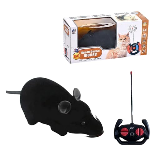 DSOUWEH Ferngesteuerte Ratten, lustiges elektronisches Katzenspielzeug für verspielte Katzen, Robotermaus, Katzenspielzeug, Kunststoff, Haustiere, Katzen, Mäusespielzeug, Schwarz von DSOUWEH