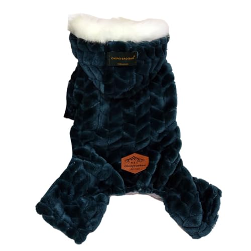 DSOUWEH Hund gemütlich und warm in kalten Wintermonaten Schnee Hundekleidung Polyester Hund Winter Hoodie Winter Hundemantel Winter Haustier Mantel, Grün, M von DSOUWEH