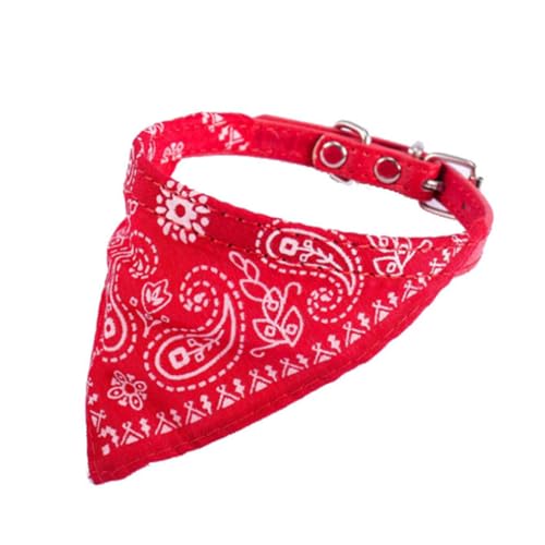 DSOUWEH Hundehalstücher, stilvoll, leicht zu reinigen, Hundehalstuch, Halstuch, Kunstleder Bandana, Hundehalsband, Haustier Bandana, rot S von DSOUWEH