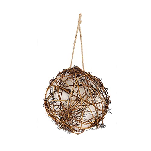 DSOUWEH Kolibri Nest, Baumwoll Rattan Kugel, gewebt, bissfest, Futterspender, Papagei, geknabbertes Kauspielzeug, Innen/Terrassenbalkon, 8cm von DSOUWEH