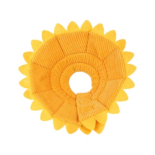 DSOUWEH Sonnenblume förmiges Katzenkegelhalsband, verstellbar und bequem für Haustiere. Sonnenblume Haustier Erholungshalsband Tuch aus Baumwolle, S von DSOUWEH