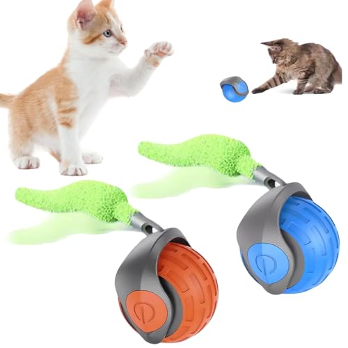 DSXVJHD Speedy Tail Katzenspielzeug, Speedy Tail 2.0, intelligenter interaktiver Katzenball, aktiver automatischer Rollball, elektronisches bewegliches Hüpfspielzeug für Hunde, Katzen (Orange + Blau) DSXVJHD Speedy Tail Katzenspielzeug, Speedy Tail 2.0, intelligenter interaktiver Katzenball, aktiver automatischer Rollball, elektronisches bewegliches Hüpfspielzeug für Hunde, Katzen (Orange + Blau) von DSXVJHD