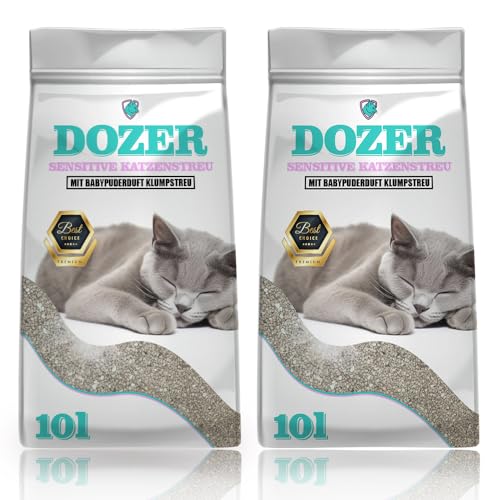 20 Liter Dozer Katzenstreu 20L Sensitive mit Babypuderduft Klumpstreu Premium Katzenstreu mit Babypuder-Duft - Feine Klumpstreu aus Bentonit 2 x 10L 20 Liter Dozer Katzenstreu 20L Sensitive mit Babypuderduft Klumpstreu Premium Katzenstreu mit Babypuder-Duft - Feine Klumpstreu aus Bentonit 2 x 10L von DTP-SOFT