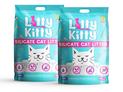 2X 3,8 L Katzenstreu Silikatstreu Katzen antibakteriell staubfrei | Neutralisiert den Geruch | Staubfrei | Sparsam im Gebrauch 2X 3,8 L Katzenstreu Silikatstreu Katzen antibakteriell staubfrei | Neutralisiert den Geruch | Staubfrei | Sparsam im Gebrauch von DTP-SOFT