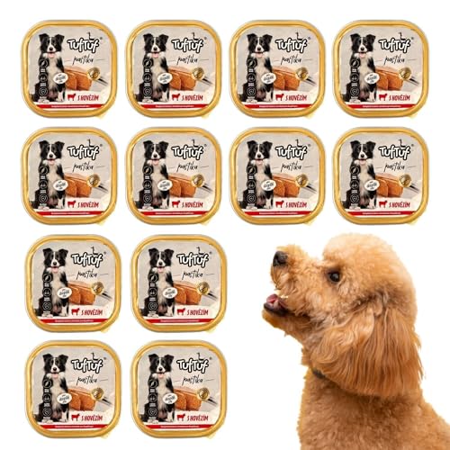 300g Pastete Hundefutter Nassfutter Aluschale Rind hohe Qualität (x12) von DTP-SOFT