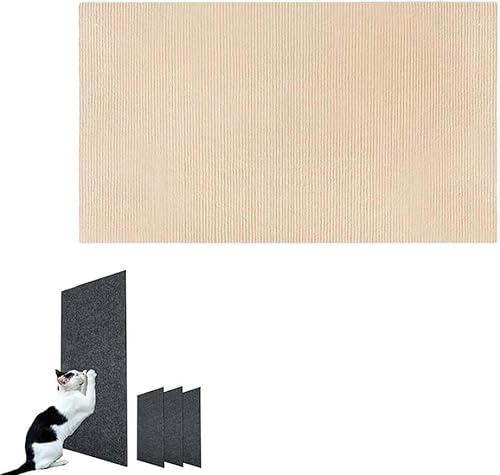 30 * 100 cm Katzenkratzmatte, Selbstklebend, DIY-Katzenkratzer, Schneidbarer Möbelschutz, Katzenwandkratzer for Kratzbaum, Sofawand, Einfach Zu Verwenden (Color : Khaki, Size : 30x100CM) von DTREEL