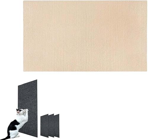 30 * 100 cm Katzenkratzmatte, Selbstklebend, DIY-Katzenkratzer, Schneidbarer Möbelschutz, Katzenwandkratzer for Kratzbaum, Sofawand, Einfach Zu Verwenden (Color : Khaki, Size : 60x100CM) von DTREEL