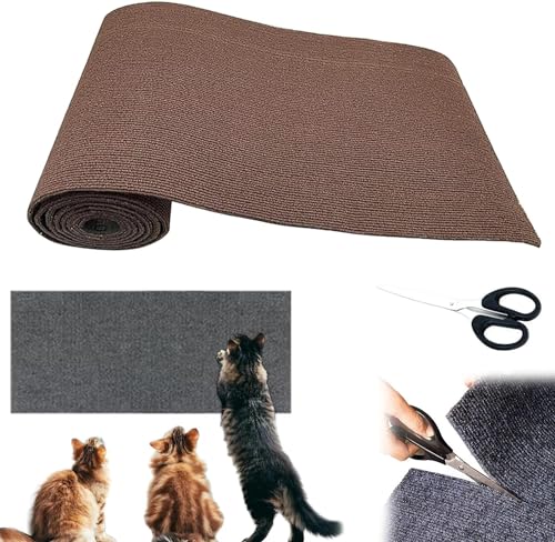 Climbing Cat Scratcher, DIY Climbing Cat Scratcher, Trimmbare Selbstkleber Kratzmatte Katze Wand, Katzenkratzbäume Zum Schutz Von Möbeln (Color : Brown, Size : 40cm x 200cm) von DTREEL