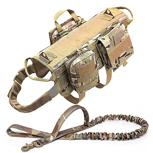 Collie K9 Malinois Labrador Großer Hund, Militärisches Taktisches Geschirr, Outdoor-Haustier-Trainingsgeschirr, Weste, Hundegeschirr Und Leine, Set Für Camping, Jagd, Hundegeschirr Und Leine von DTREEL