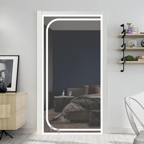 DTREEL Anti-Mücken Vorhang Tür 85x205cm Balkontür Fliegenvorhang Normales Fliegengitter Kein Bohren Vorhang Für Balkontür Wohnzimmer Terrassentür Reissverschluss Türvorhang(85x210cm) von DTREEL
