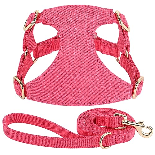 Einfarbiges Baumwoll-Hundegeschirr, Leine-Set, Für Kleine Hunde, Welpen, Katzen, Netzgeschirr, Outdoor-Spaziergang, Training, Haustiergeschirr, Weste Für Chihuahua, Yorkie,Rosenrot,S Einfarbiges Baumwoll-Hundegeschirr, Leine-Set, Für Kleine Hunde, Welpen, Katzen, Netzgeschirr, Outdoor-Spaziergang, Training, Haustiergeschirr, Weste Für Chihuahua, Yorkie,Rosenrot,S von DTREEL