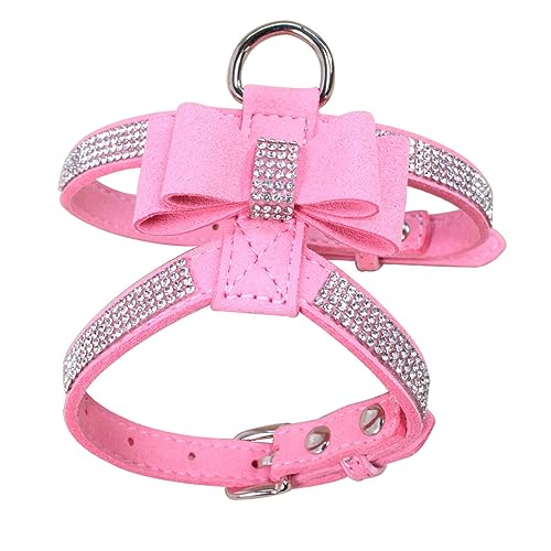 Eingelegtes Strass-Haustiergeschirr, Strass-Schleife, Kleines Und Mittelgroßes Hunde- Und Katzengeschirr, Verstellbares Hundegeschirr, Langlebiges Hundegeschirr Aus PU-Leder,A,S Eingelegtes Strass-Haustiergeschirr, Strass-Schleife, Kleines Und Mittelgroßes Hunde- Und Katzengeschirr, Verstellbares Hundegeschirr, Langlebiges Hundegeschirr Aus PU-Leder,A,S von DTREEL