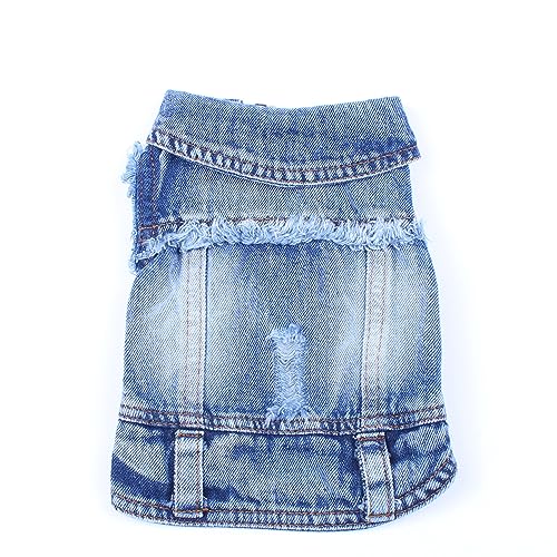 Haustierkleidung Für Frühling Und Herbst, Bequem, Warm, Für Hunde Und Katzen, Jeansjacke, Blauer Jeansmantel, Weste, Haustiermantel, Chihuahua, Mops, Labrador, Kleidung,B,XS Haustierkleidung Für Frühling Und Herbst, Bequem, Warm, Für Hunde Und Katzen, Jeansjacke, Blauer Jeansmantel, Weste, Haustiermantel, Chihuahua, Mops, Labrador, Kleidung,B,XS von DTREEL