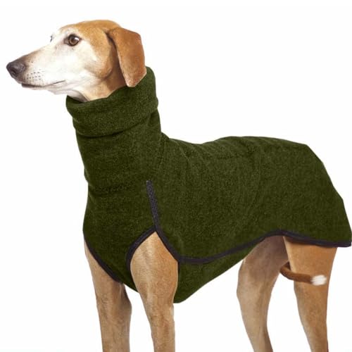 Herbst Und Winter Warmer Windhund, Labrador, Schäferhund, Großer Hund, Kleidung, Rollkragenpullover, Pullover, Stretch-Fleece, Hundepullover, Weste, Haustierjacke, Mantel, Anzüge,Grün,4XL von DTREEL