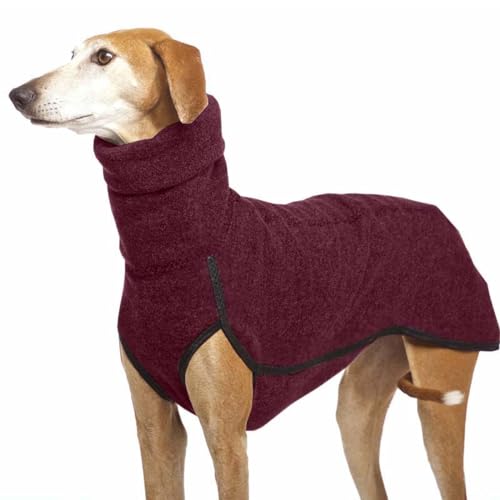 Herbst Und Winter Warmer Windhund, Labrador, Schäferhund, Großer Hund, Kleidung, Rollkragenpullover, Pullover, Stretch-Fleece, Hundepullover, Weste, Haustierjacke, Mantel, Anzüge,Rot,2XL von DTREEL