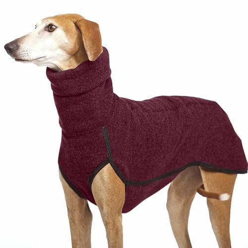 Herbst Und Winter Warmer Windhund, Labrador, Schäferhund, Großer Hund, Kleidung, Rollkragenpullover, Pullover, Stretch-Fleece, Hundepullover, Weste, Haustierjacke, Mantel, Anzüge,Rot,4XL von DTREEL