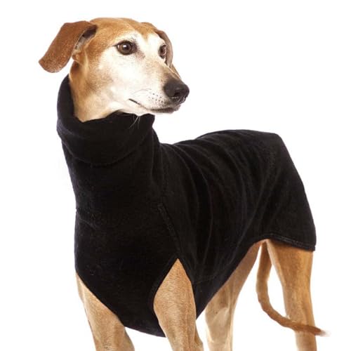 Herbst Und Winter Warmer Windhund, Labrador, Schäferhund, Großer Hund, Kleidung, Rollkragenpullover, Pullover, Stretch-Fleece, Hundepullover, Weste, Haustierjacke, Mantel, Anzüge,Schwarz,2XL von DTREEL