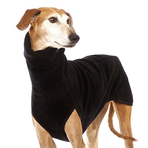 Herbst Und Winter Warmer Windhund, Labrador, Schäferhund, Großer Hund, Kleidung, Rollkragenpullover, Pullover, Stretch-Fleece, Hundepullover, Weste, Haustierjacke, Mantel, Anzüge,Schwarz,5XL von DTREEL