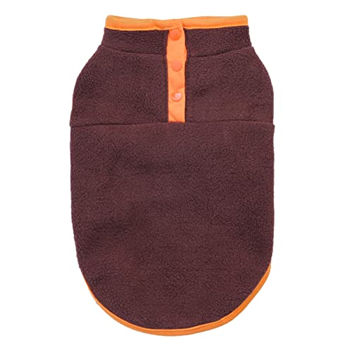 Herbst Winter Weiche Warme Hund Katze Mantel Jacke Warme Fleece Haustier Weste Chihuahua Mops Französisch Bulldog Jacke Mantel Kleidung,Kaffee,S von DTREEL
