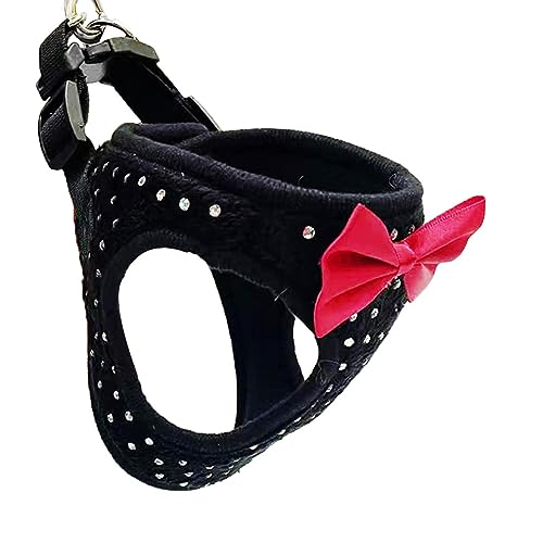 Hundegeschirr Mit Eingelegten Strasssteinen, Weiches, Atmungsaktives Hundegeschirr, Verstellbares Haustiergeschirr, Winter-warmes Hundegeschirr, Chihuahua-Mopsgeschirr,Schwarz,XS Hundegeschirr Mit Eingelegten Strasssteinen, Weiches, Atmungsaktives Hundegeschirr, Verstellbares Haustiergeschirr, Winter-warmes Hundegeschirr, Chihuahua-Mopsgeschirr,Schwarz,XS von DTREEL