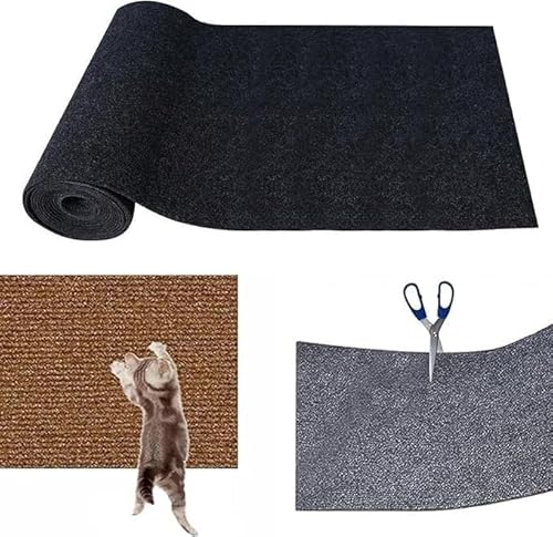 Katzenkratzmatten Zur Wandmontage, Sisal-Katzenkratzmatte, Katzenkratzmatten-Teppich, rutschfest Auf Dem Boden (Color : Black, Size : 30x100CM) von DTREEL