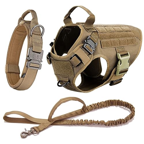 Militärisches Taktisches Halsbandgeschirr Und Leine-Set, Outdoor-Haustiertraining, Jagd, Camping, Geschirr, Weste, Labrador, Deutscher Schäferhund, K9, Nylon-Halsbandgeschirr Und Leine-Set,B Militärisches Taktisches Halsbandgeschirr Und Leine-Set, Outdoor-Haustiertraining, Jagd, Camping, Geschirr, Weste, Labrador, Deutscher Schäferhund, K9, Nylon-Halsbandgeschirr Und Leine-Set,B von DTREEL