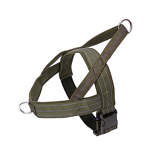 Militärisches Taktisches Hundegeschirr, Strapazierfähiges Nylon, Verstellbares Haustiergeschirr, Weste, Atmungsaktiv, Reflektierend, Hundetrainingsgeschirr Für Chihuahua, Mops, Labrador,Grün von DTREEL