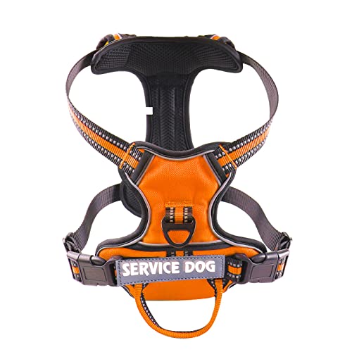 Personalisierte Reflektierende Hundegeschirrweste, Individuelle Gravur, Langlebiges Nylon, Verstellbares Hundegeschirr, Outdoor, Militärisch, Taktisch, Atmungsaktiv, Haustiergeschirr,Orange, von DTREEL