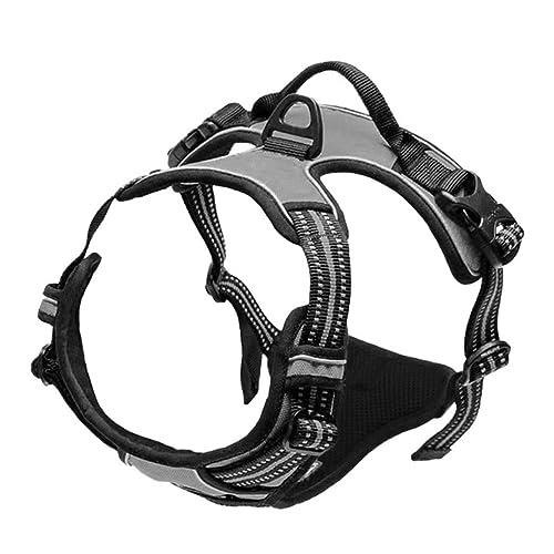 Reflektierende Hundegeschirr-Weste Für Den Außenbereich, Militärisches Taktisches Hundegeschirr, Gehtrainings-Hundeweste Mit Griff, Strapazierfähiges Nylon, Verstellbares Hundegeschirr,Grau, Reflektierende Hundegeschirr-Weste Für Den Außenbereich, Militärisches Taktisches Hundegeschirr, Gehtrainings-Hundeweste Mit Griff, Strapazierfähiges Nylon, Verstellbares Hundegeschirr,Grau, von DTREEL