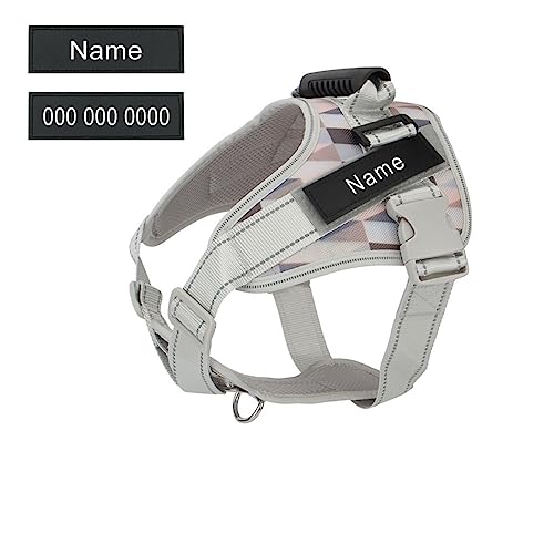 Reflektierendes Hundegeschirr Mit Individuellem Namen, Personalisiertes Hundegeschirr, Anti-Verlust, Verstellbares Haustiergeschirr, Militärisches Taktisches Hundegeschirr, Atmungsaktives Tr von DTREEL