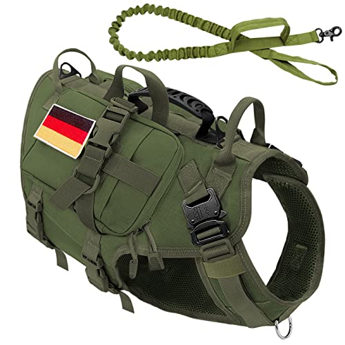 Robustes Militärisches Taktisches Hundegeschirr Aus Nylon, Kein Ziehen, Haustiergeschirr, Weste, Outdoor-Hund, Camping, Jagd, Trainingsgeschirr Und Leine-Set, Labrador-Collie-Geschirr Und Le Robustes Militärisches Taktisches Hundegeschirr Aus Nylon, Kein Ziehen, Haustiergeschirr, Weste, Outdoor-Hund, Camping, Jagd, Trainingsgeschirr Und Leine-Set, Labrador-Collie-Geschirr Und Le von DTREEL