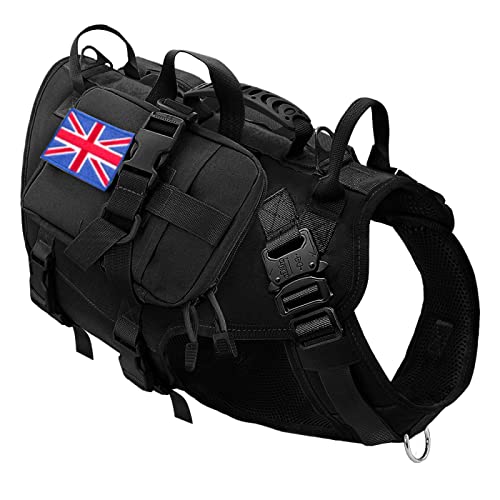 Robustes Militärisches Taktisches Hundegeschirr Aus Nylon, Kein Ziehen, Haustiergeschirr, Weste, Outdoor-Hund, Camping, Jagd, Trainingsgeschirr Und Leine-Set, Labrador-Collie-Geschirr Und Le von DTREEL